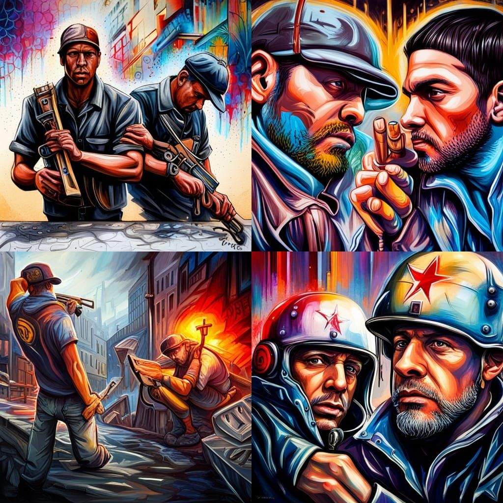 Brothers in Arms: Graffiti Street Art in Splash Style