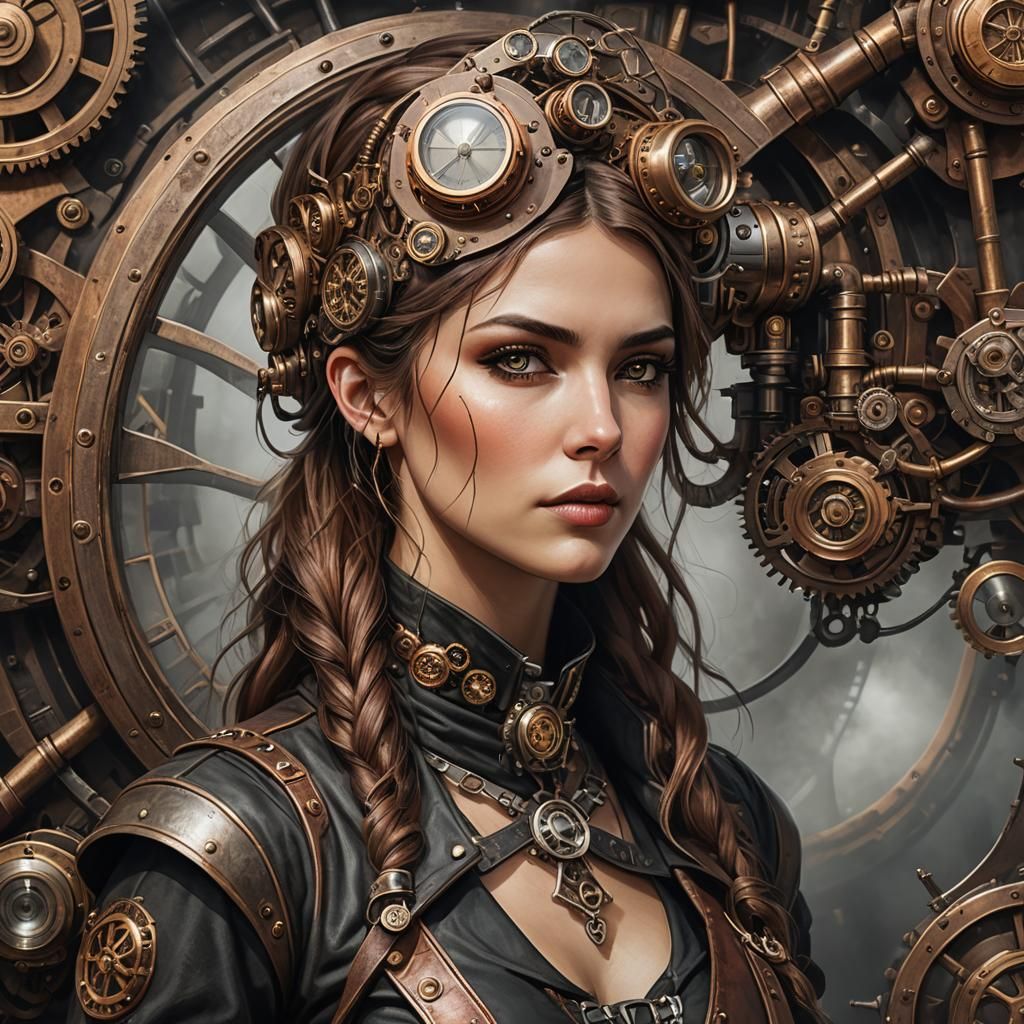 Steampunk Woman: A Photorealistic Portrait