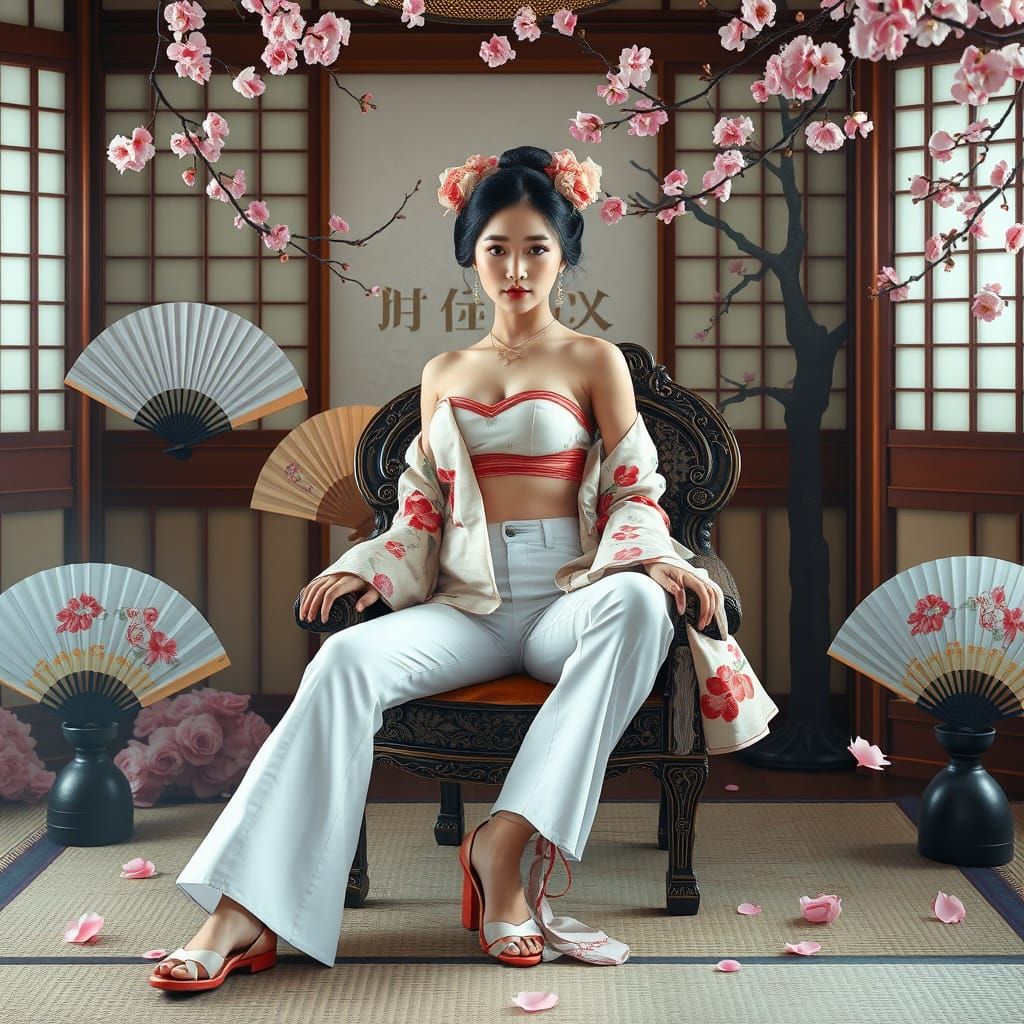 Geisha Beauty in Modern Setting