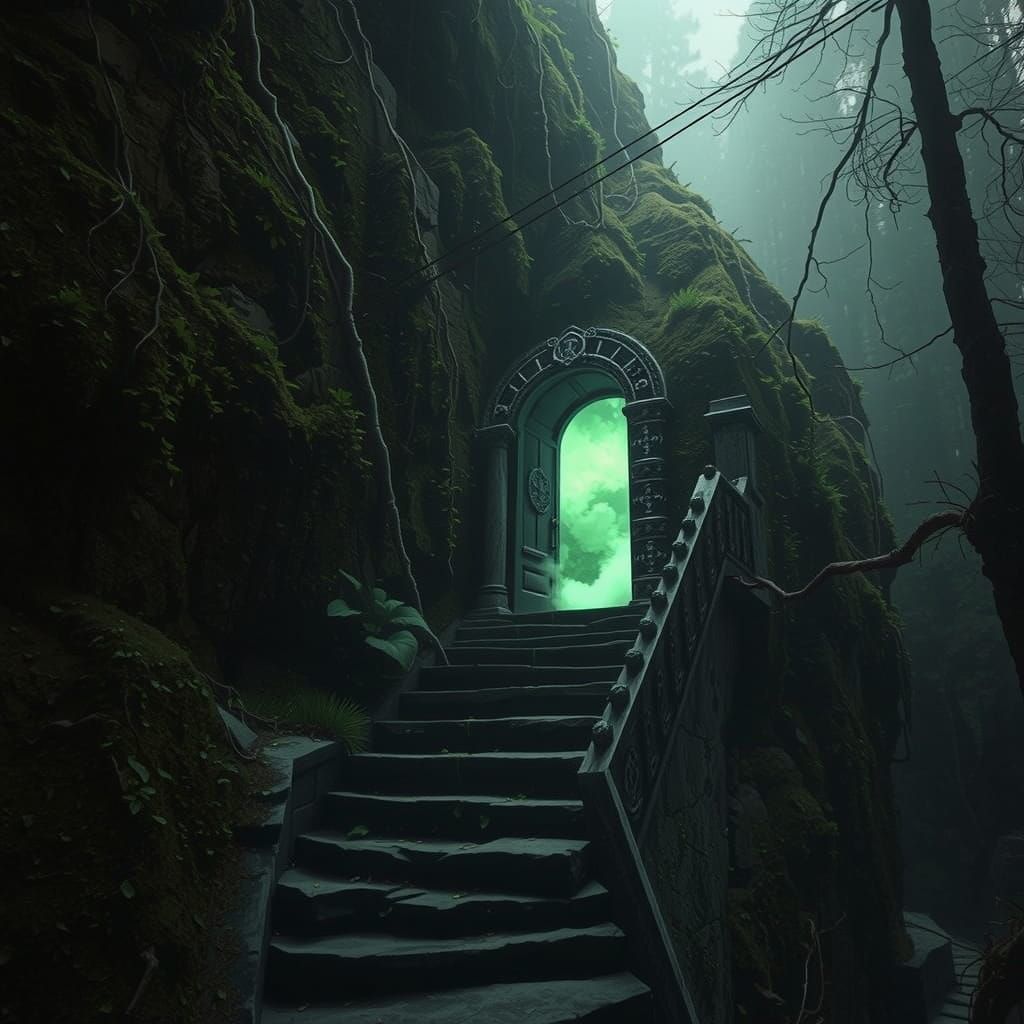 Mystical Rainforest Staircase to Emerald Chamber