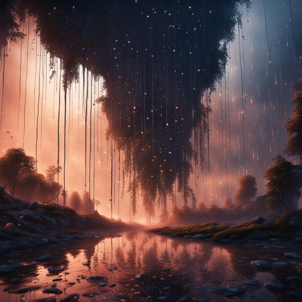Stars Fall as Rain Rises: Fantasy Concept Art