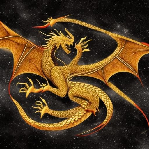 Draco Constellation: A Dragon in Hyperrealistic Detail