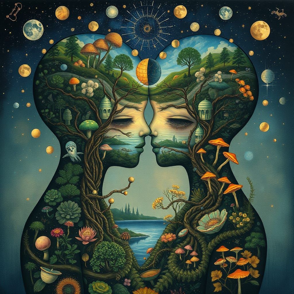 Ethereal Mindscapes in Mixed-Media Style