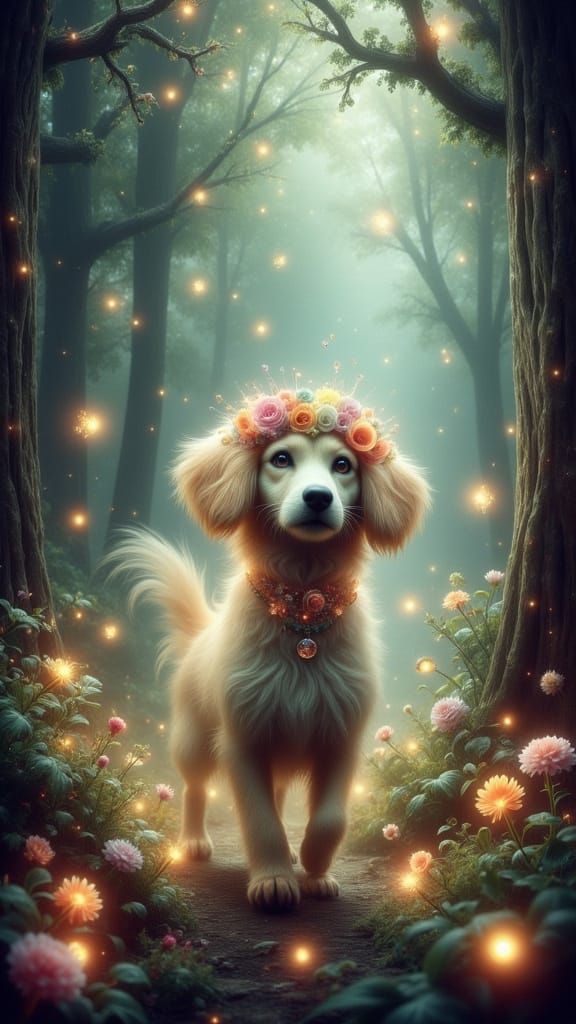 Dog and Kitten Adventure in Enchanted Forest