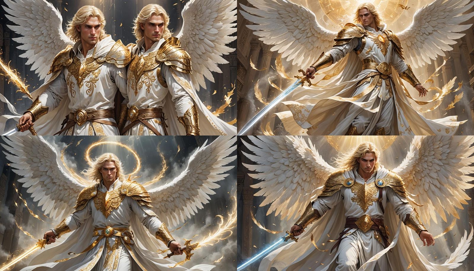 Aasimar Cleric with Radiant Sword in Anime Style