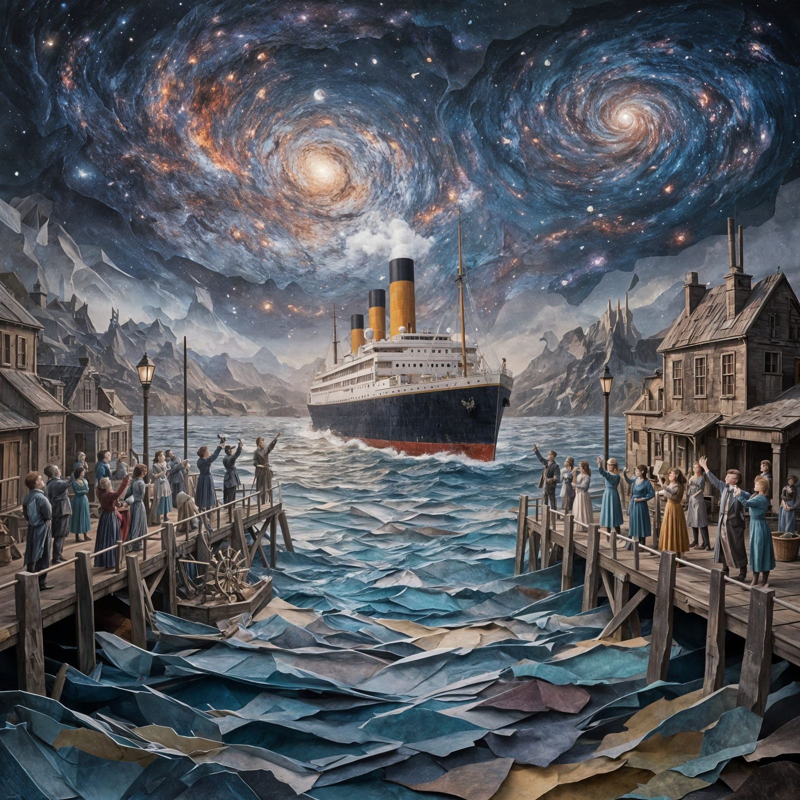 Titanic Launch in Paper Worlds Style