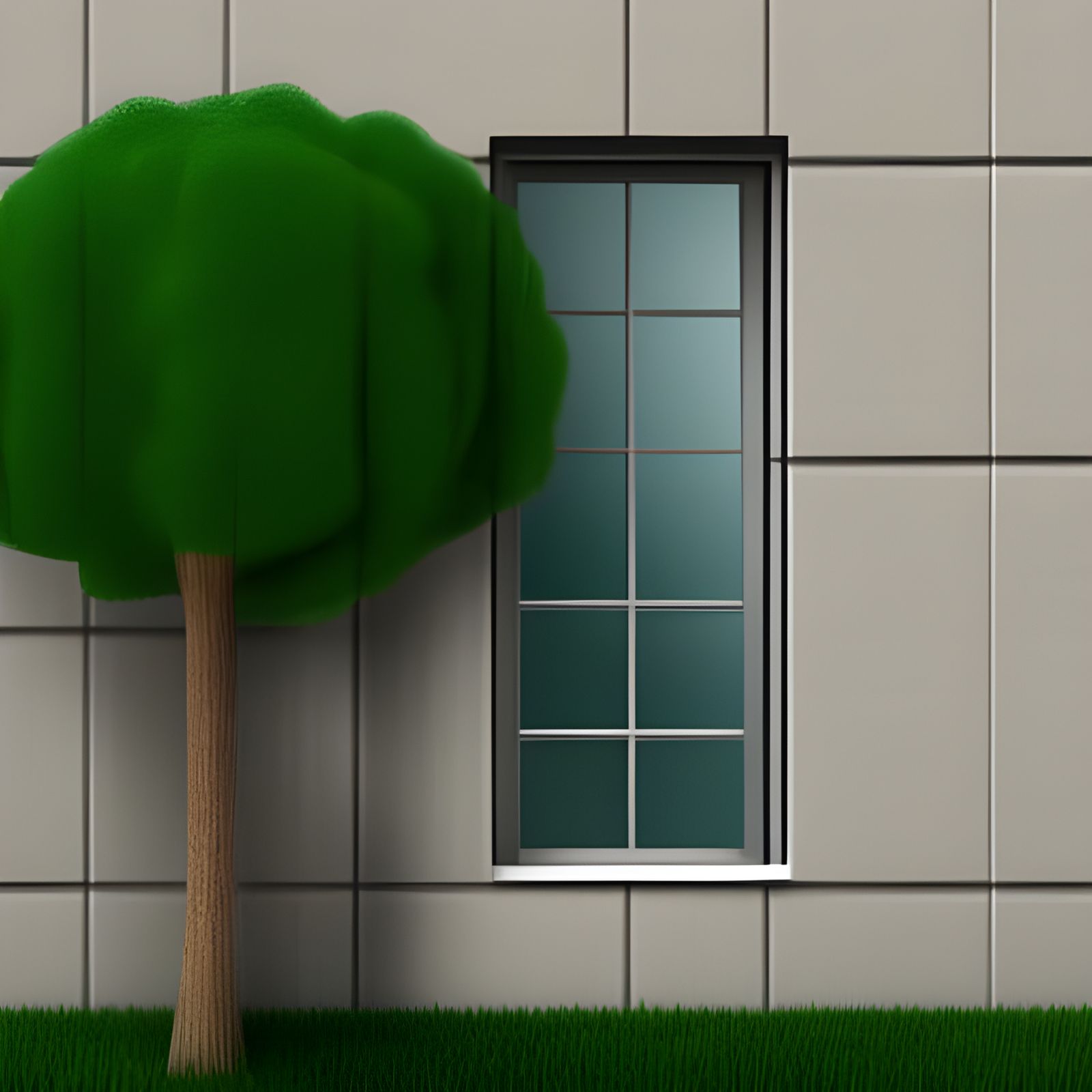 Uncanny Valley Window View with Tree