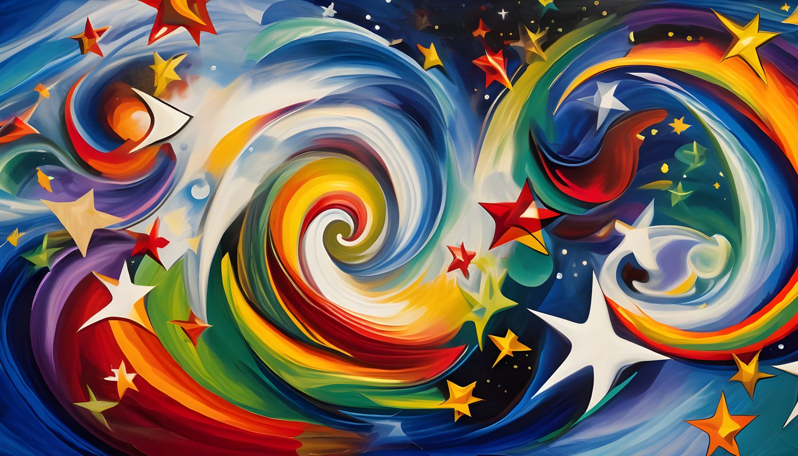 Abstract Expressionist Vortex Maelstroms of Stars