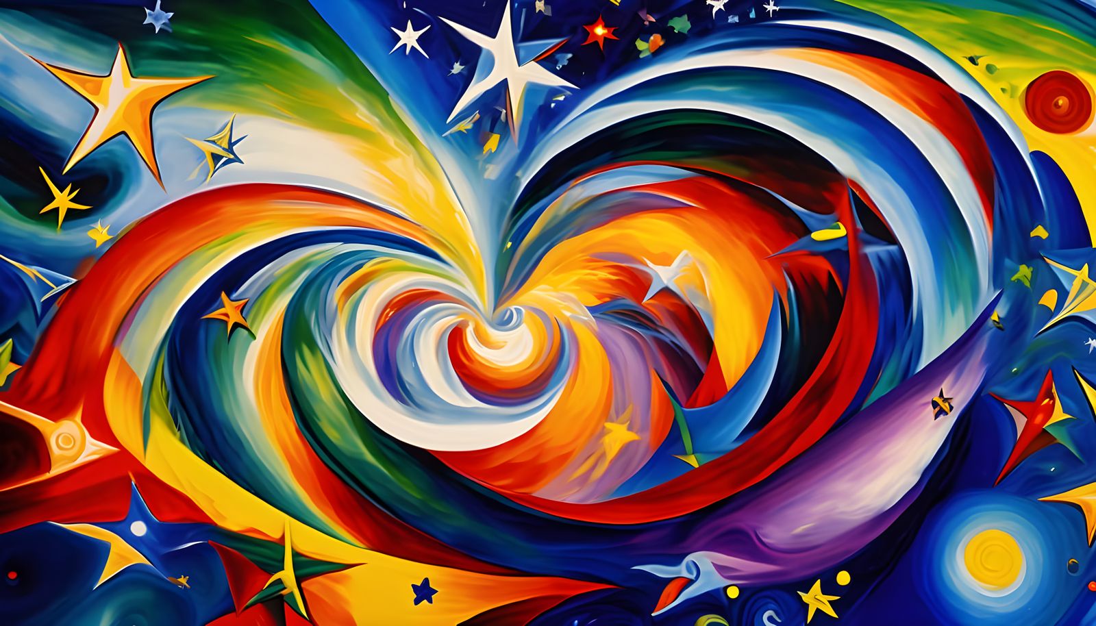 Abstract Expressionist Vortex Maelstroms with Stars