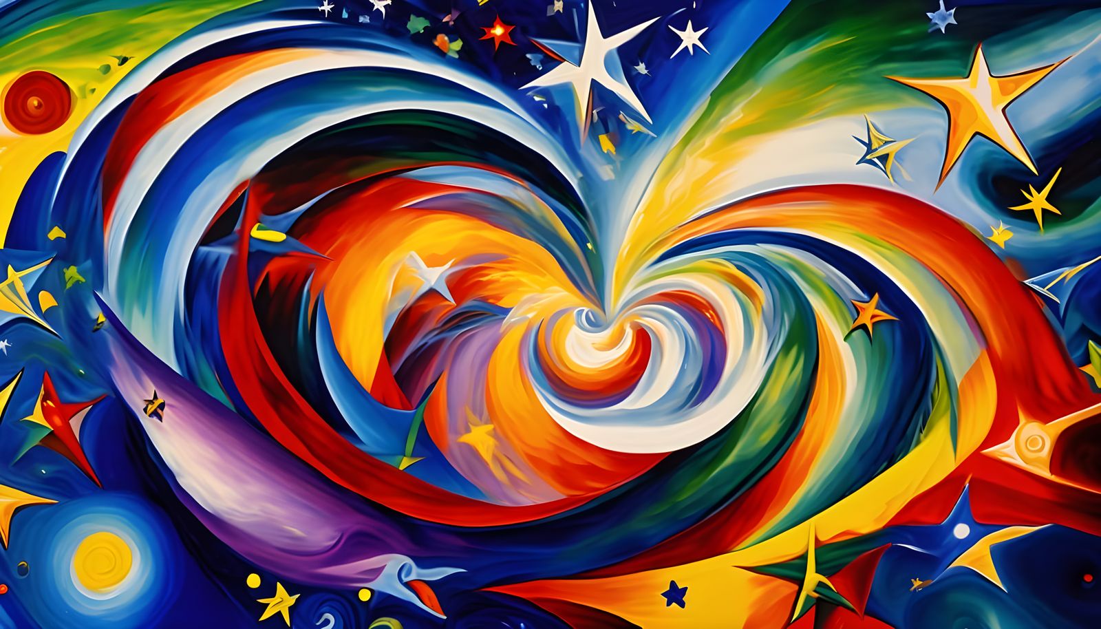 Abstract Expressionist Vortex Maelstroms in Opalescent Color...