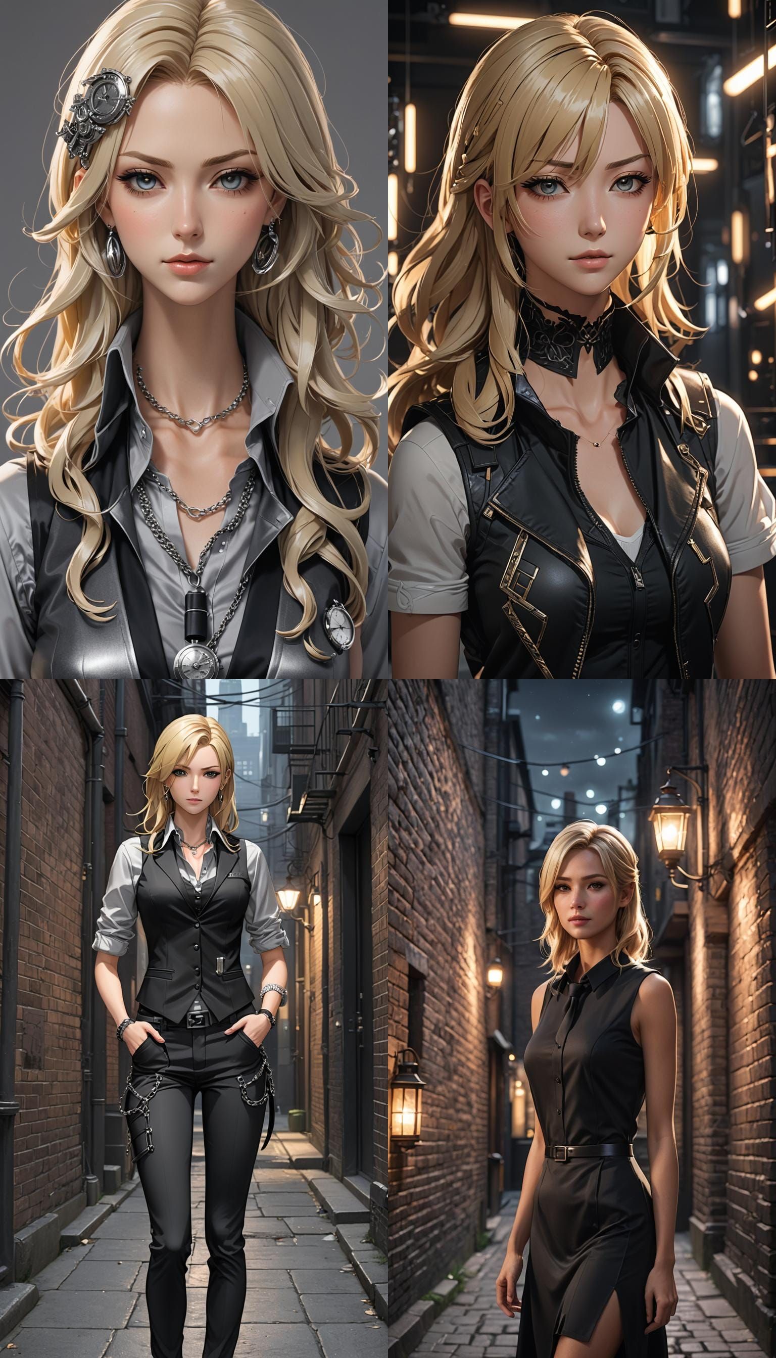 Stylish Woman in Formal Wear, 3D Anime Art