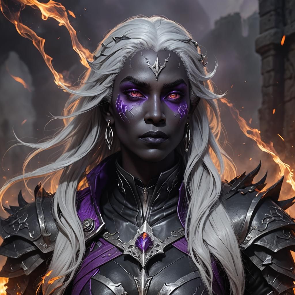 Dungeons and Dragons Drow Warlock Portrait