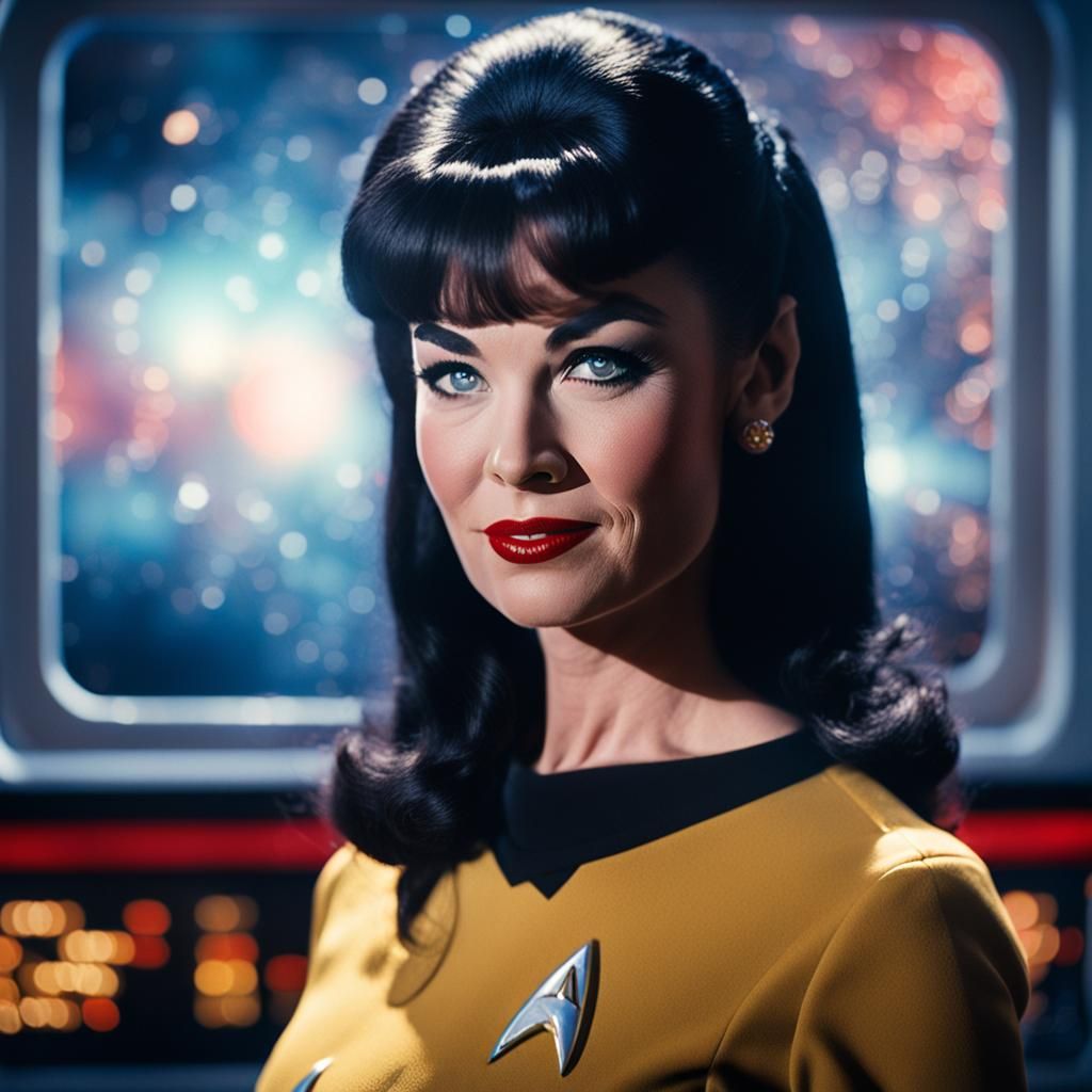 Bettie Page as Star Trek Commander