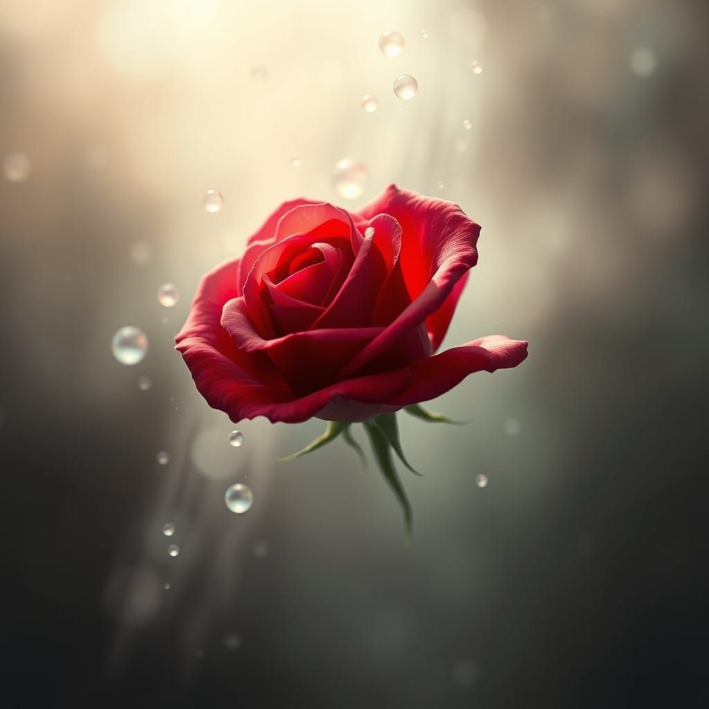 Ethereal Rose in Whispers of Mystical Mist