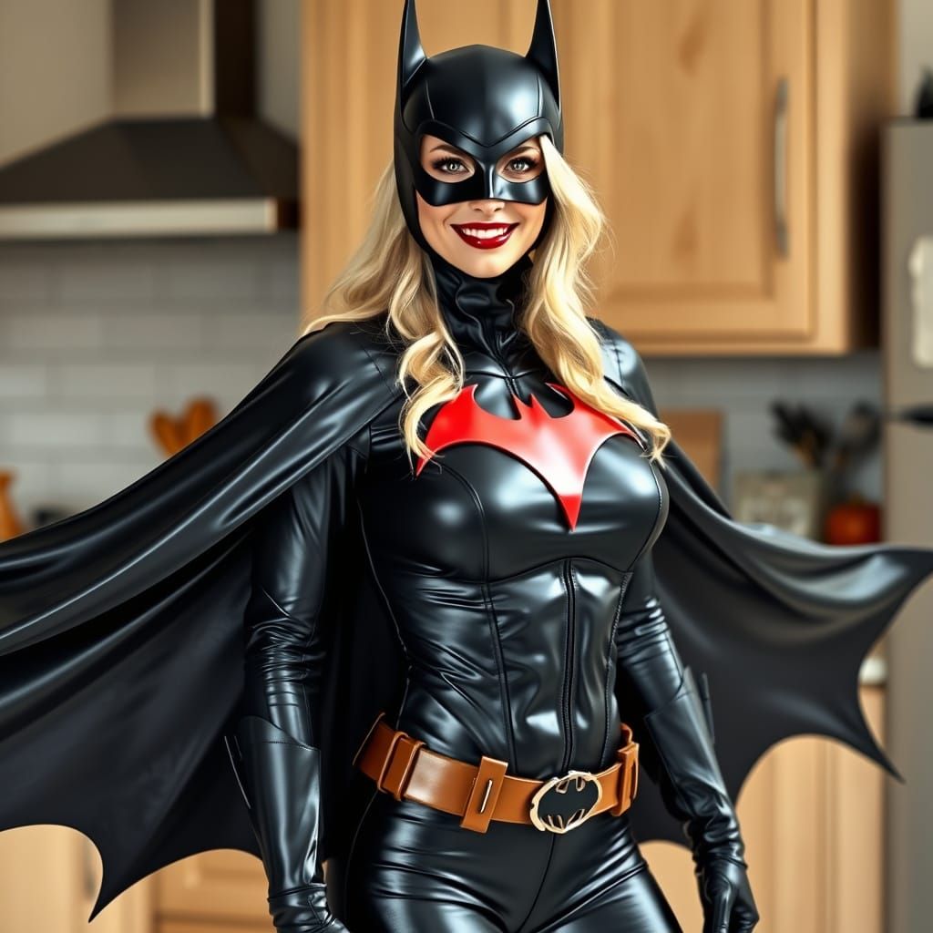 Batgirl's Iconic Moment in Shimmering Black