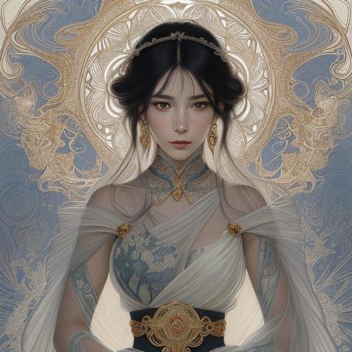 Young woman in flow