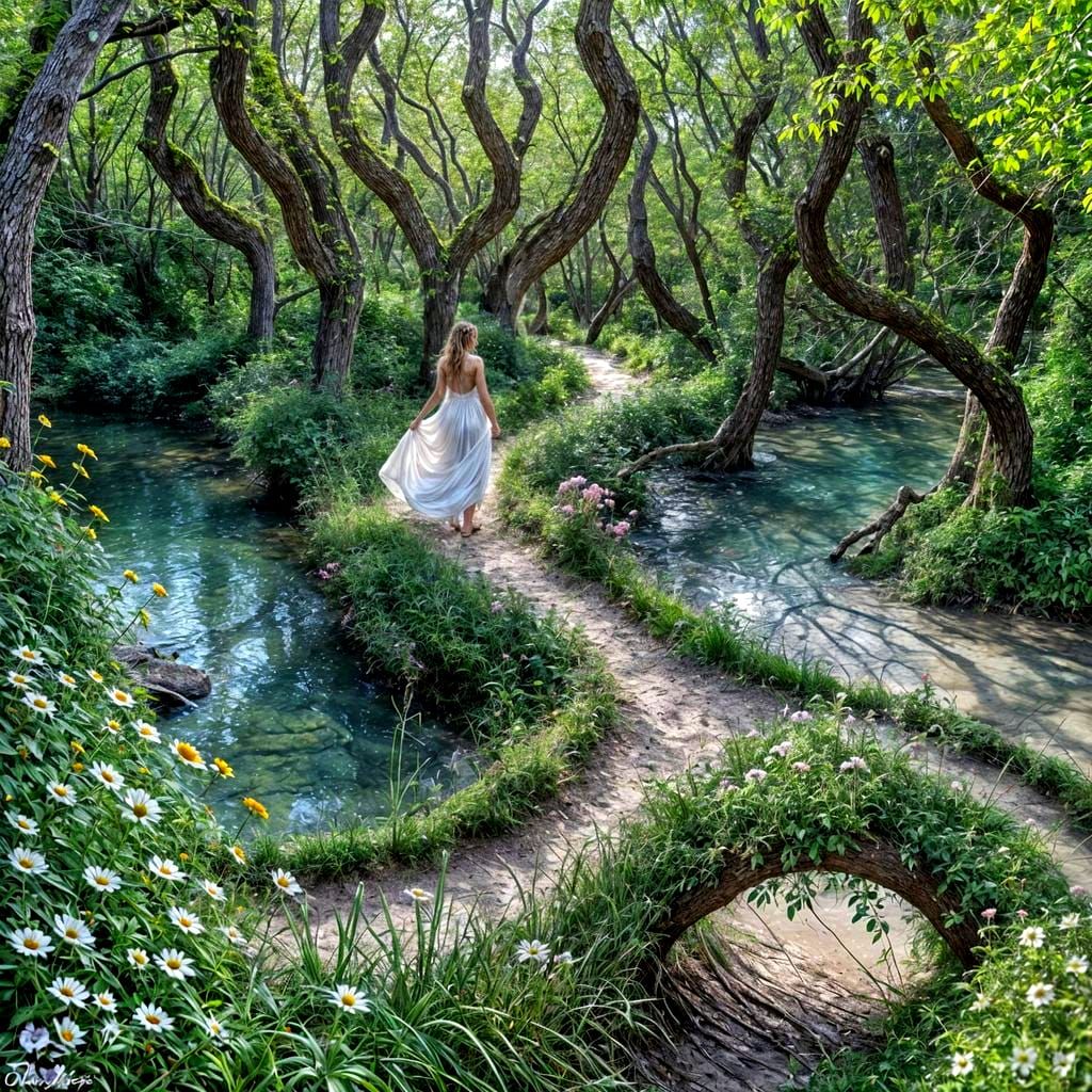 Vibrant Forest Path in Bloom