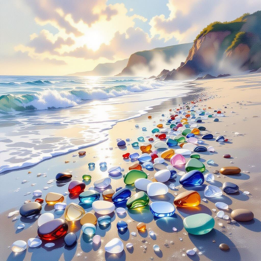 Ethereal Mist Over Sea Glass Beach Masterpiece