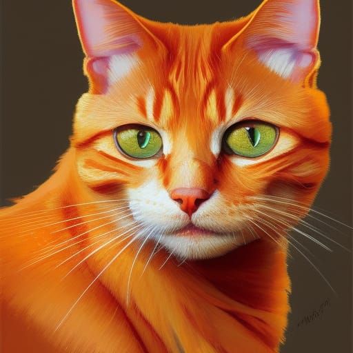 Hyperdetailed Portrait of Orange Tabby Cat