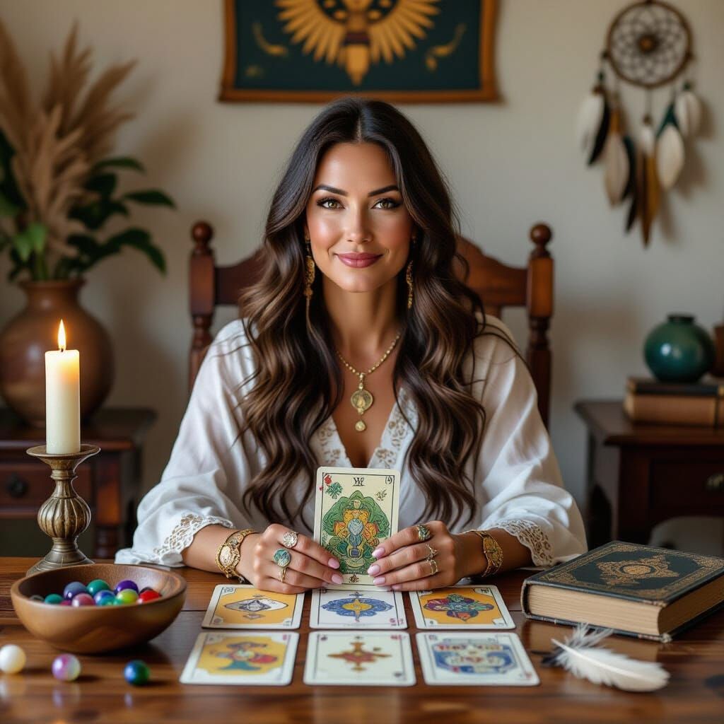Himalayan Tarot Reader in Art Nouveau Style