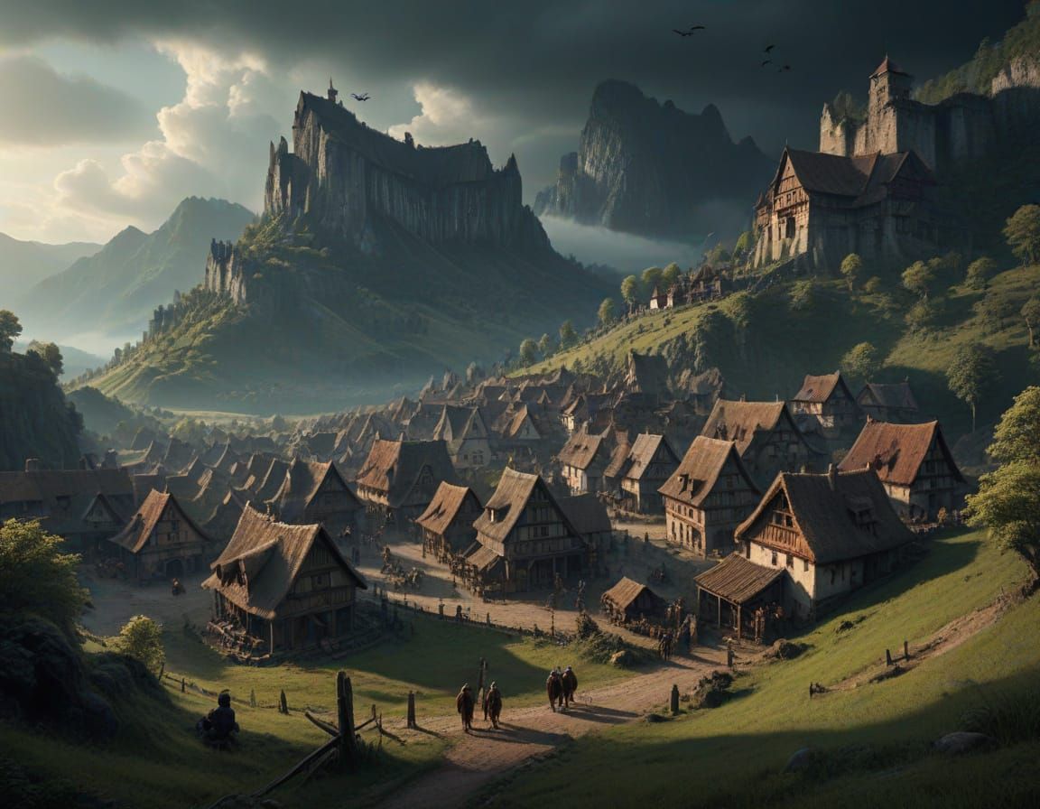 Epic Medieval Transylvania Village in Stunning Digital Matte...
