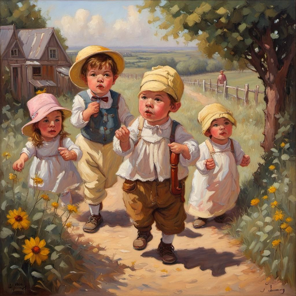 Nursery Rhymes in Oil Painting Style