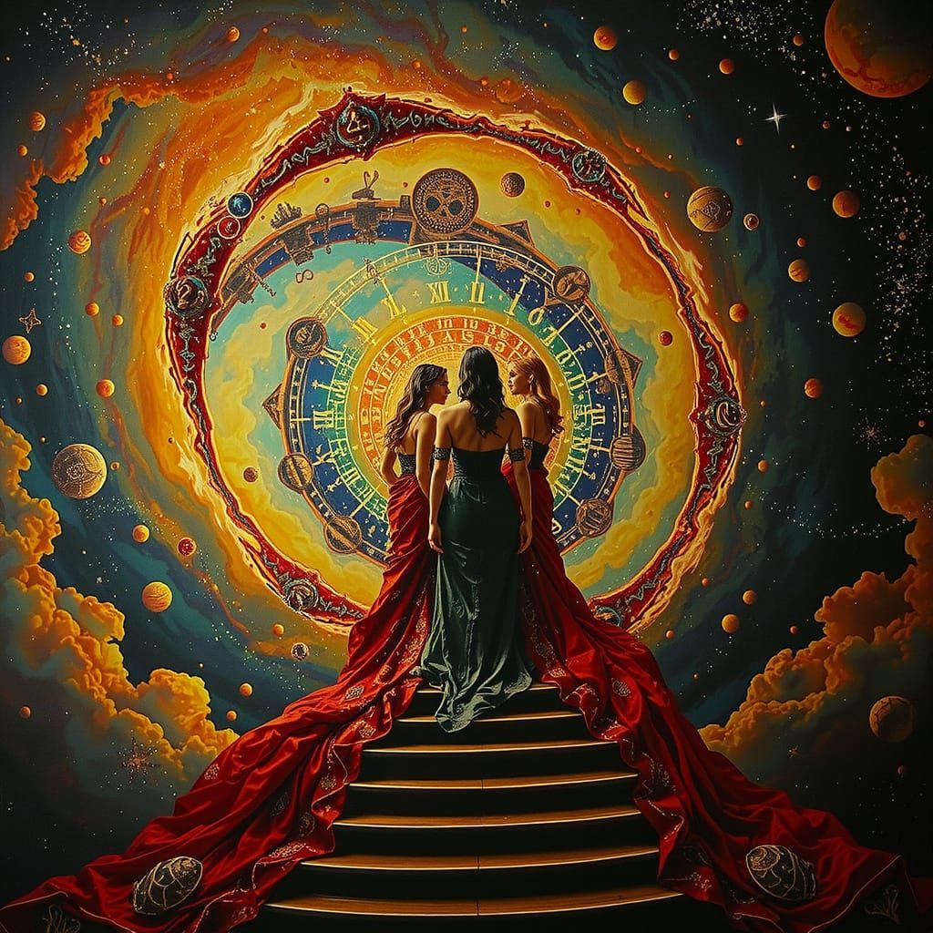 Three Sisters on a Celestial Staircase