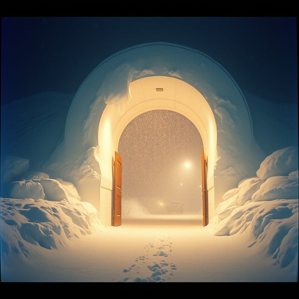 Epic Nighttime Snow Scene Captured in Cinematic Style