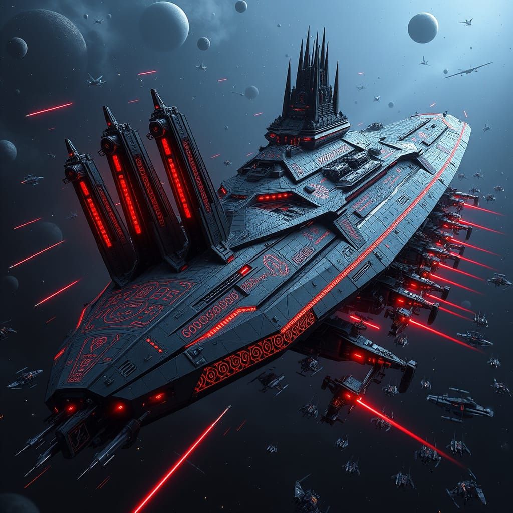 Imperium Ascendant-Class Dreadnought in Dark Space, Inspired...