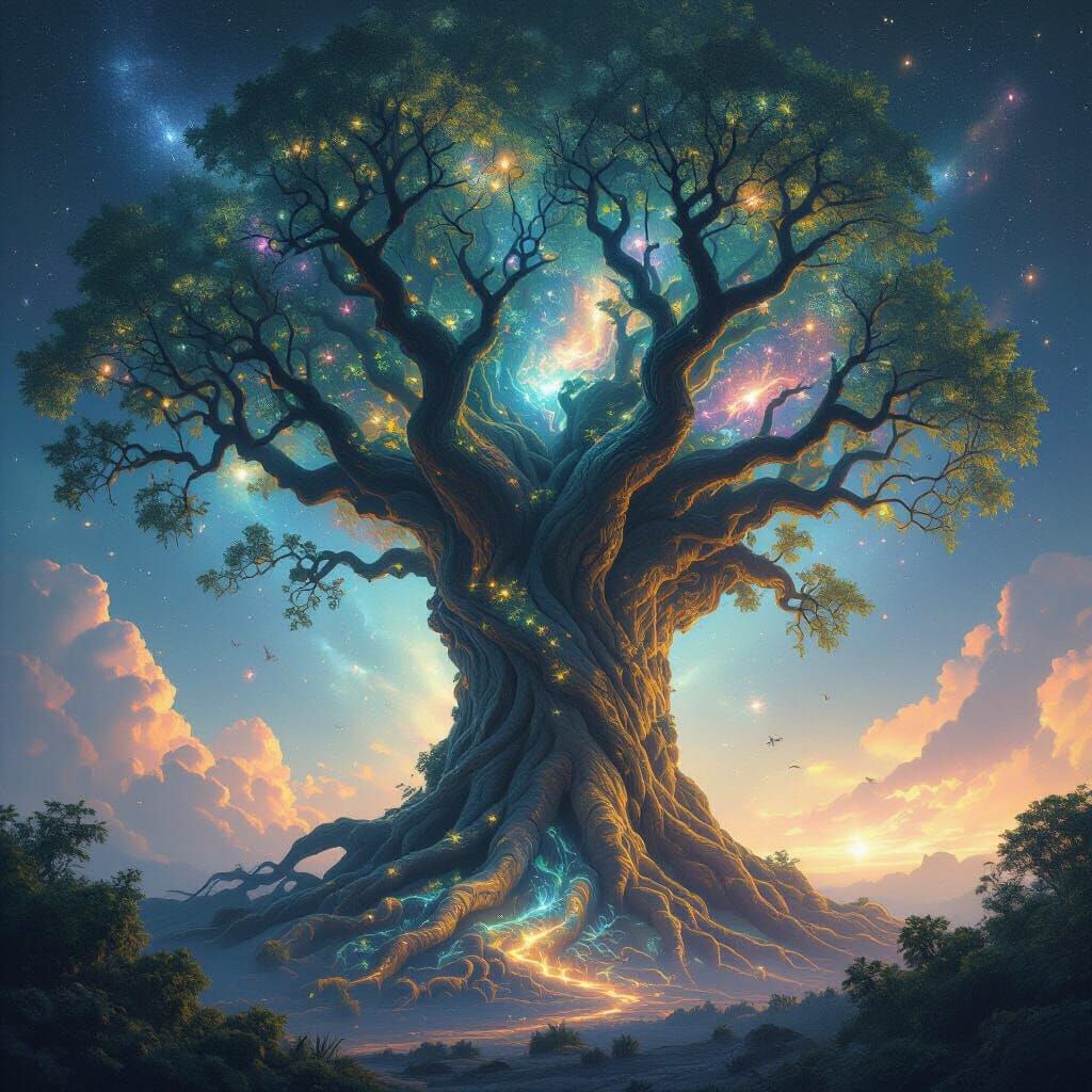 Colossal Cosmic Tree Reaching Distant Galaxies