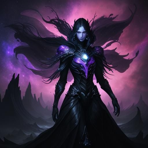 Cosmic Armored Entity in Dark Fantasy Art