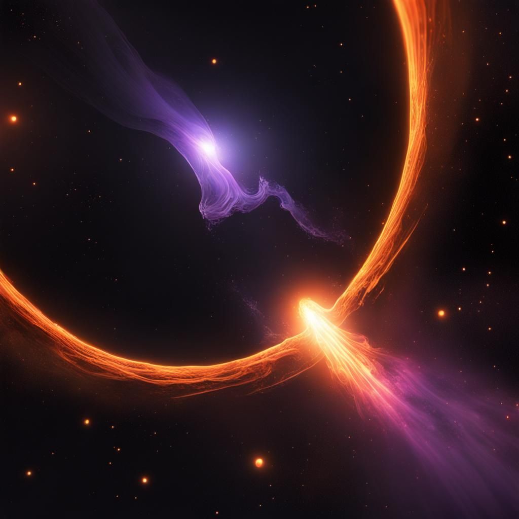 Luminescent Flare in Deep Space: Dark Fantasy Concept Art
