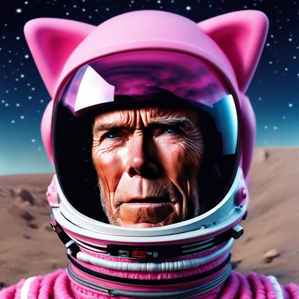 Man in Hello Kitty Spacesuit: Digital Portrait