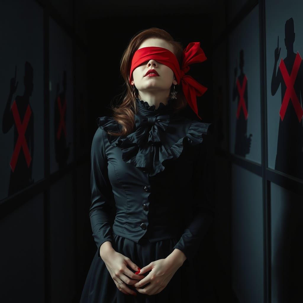 Gothic Emo Woman in Deathcore Ambiance