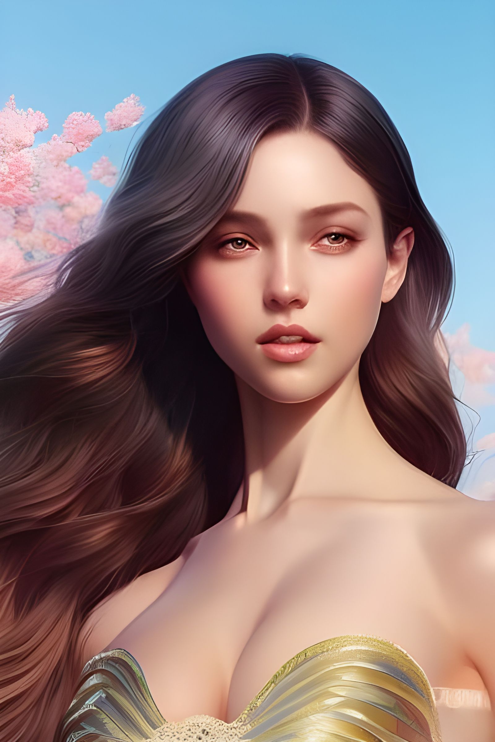 Cute Girl in Sunlight, Digital Illustration