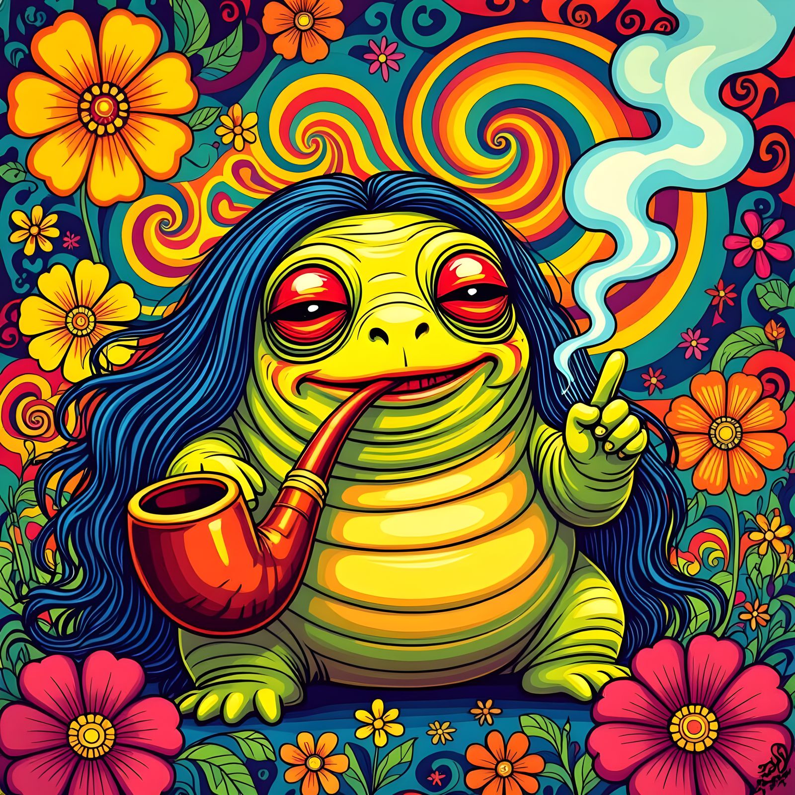 Psychedelic Tardigrade Hippie Poster Art
