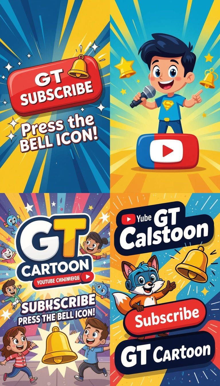 AI Art: Subscribe & Bell Icon for GT Cartoon Channel