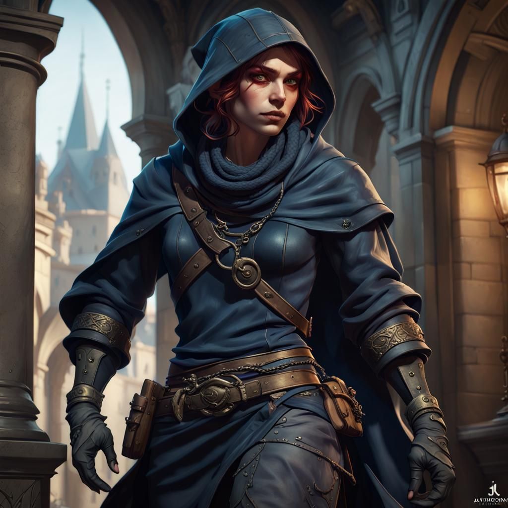 Fantasy Thief Character in Dark, Detailed Art