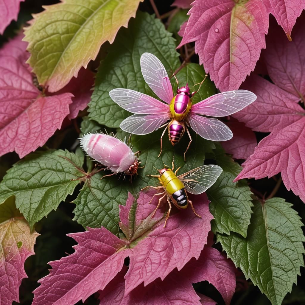 Rosy Maple Moth and Spider Hybrid in Macrophotography
