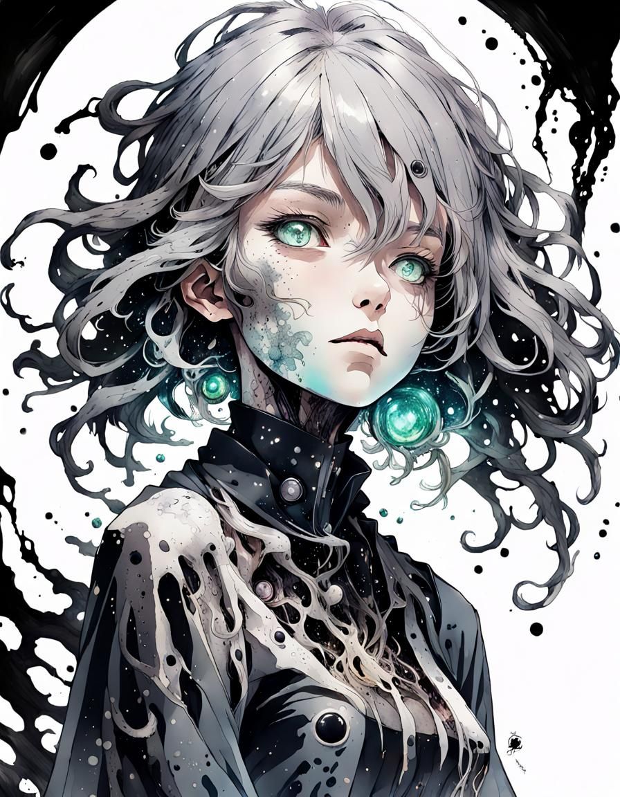 Anime Necromancer Melts into Cosmic Darkness