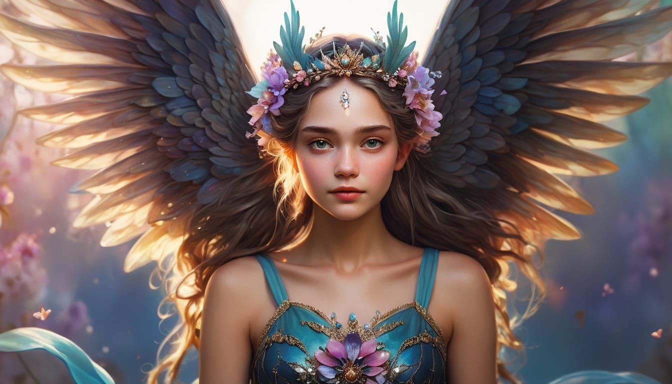 Enchanting Queen Fairy Portrait in Oil Painting Style