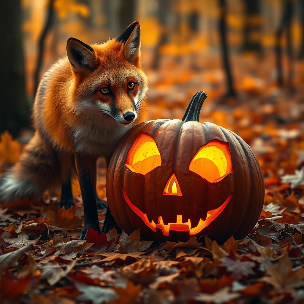 Majestic Rusty-Red Fox in Autumn Wonderland