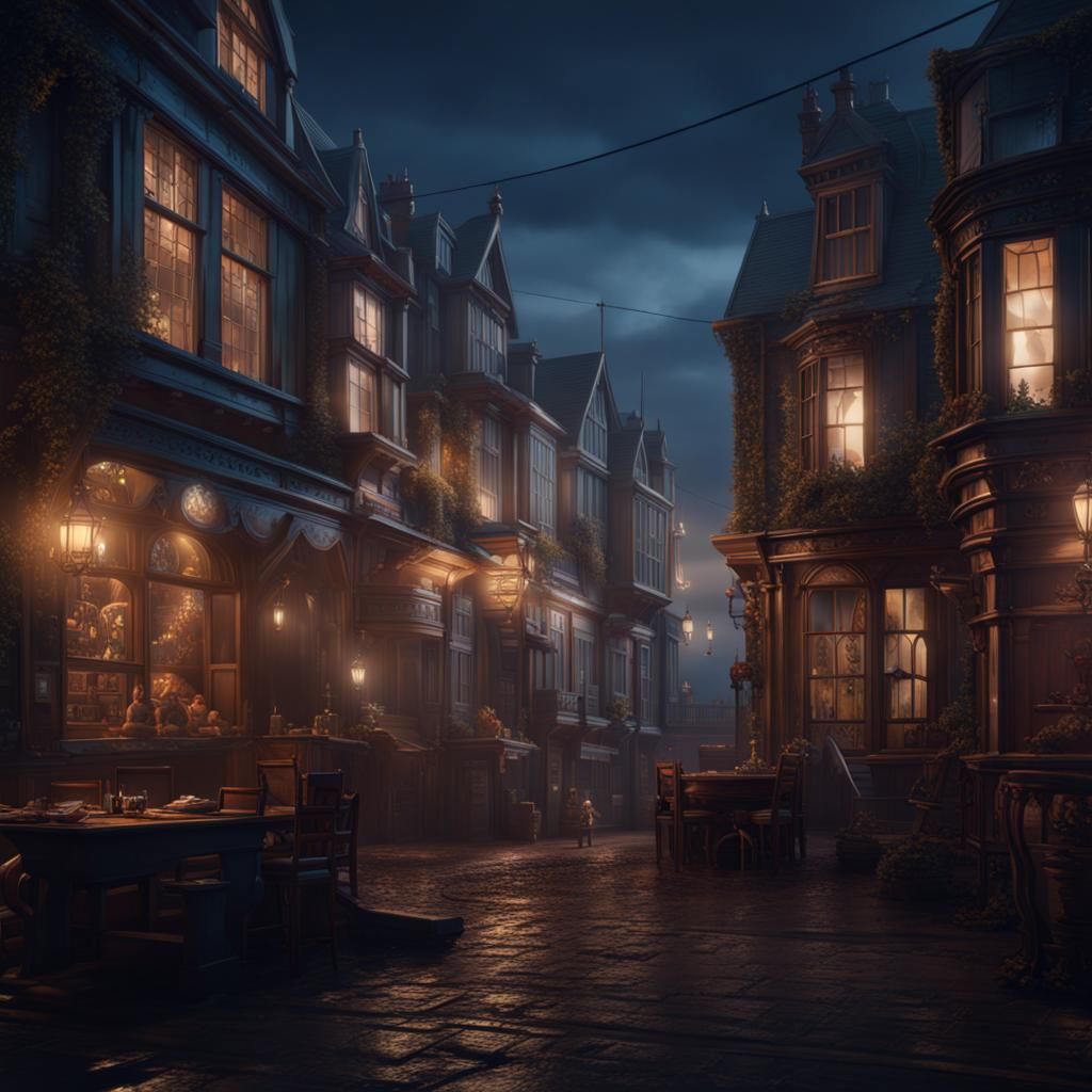 Fantastical Night Scene in Detailed Matte Painting