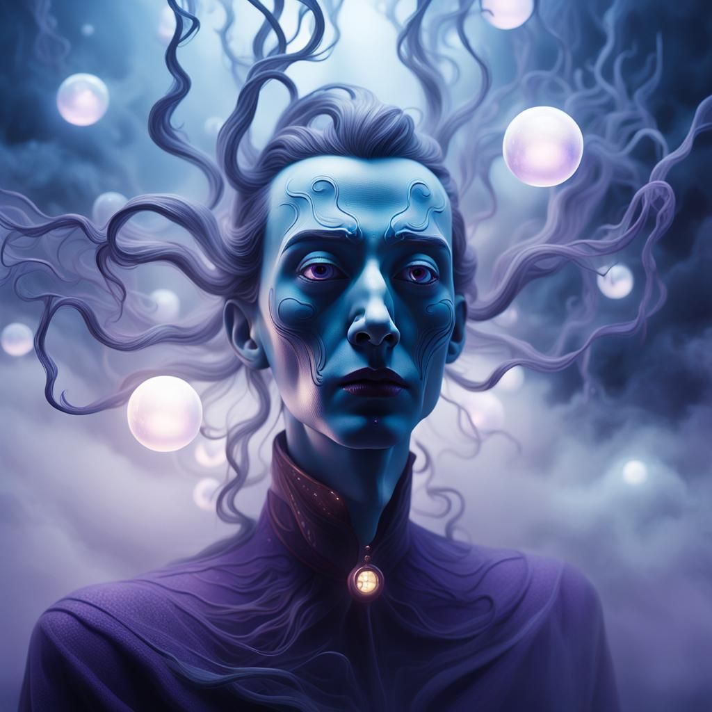 Ethereal Being in Dreamlike Surrealist Landscape