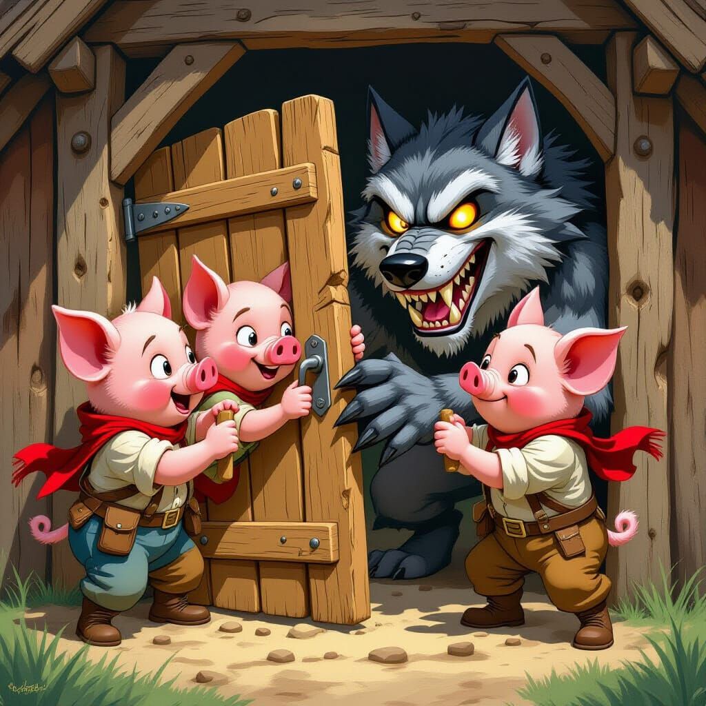 Three Little Pigs vs Big Bad Wolf Comic