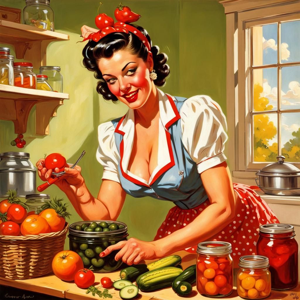 Gil Elvgren Style Pin-Up: Preserving the Harvest