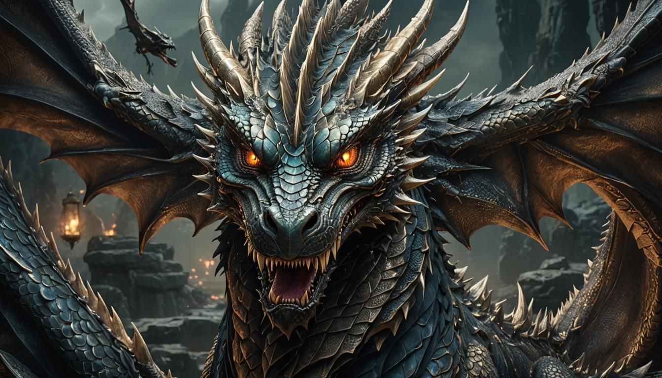 Majestic Dragon in Multi-Exposure Style, 8K Resolution