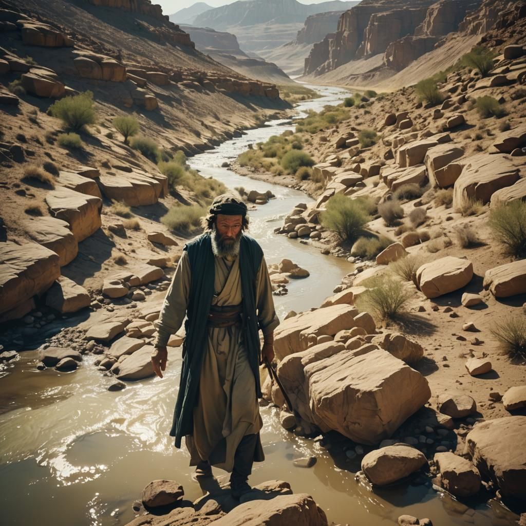 Moses Double Exposure in Hebrew Style