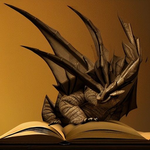 Majestic Book Dragon in 3D Rendering