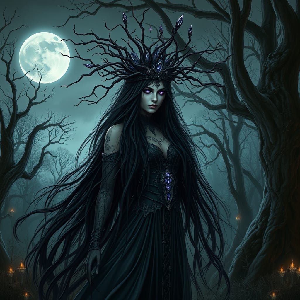 Gothic Sorceress in Dark Fantasy Style